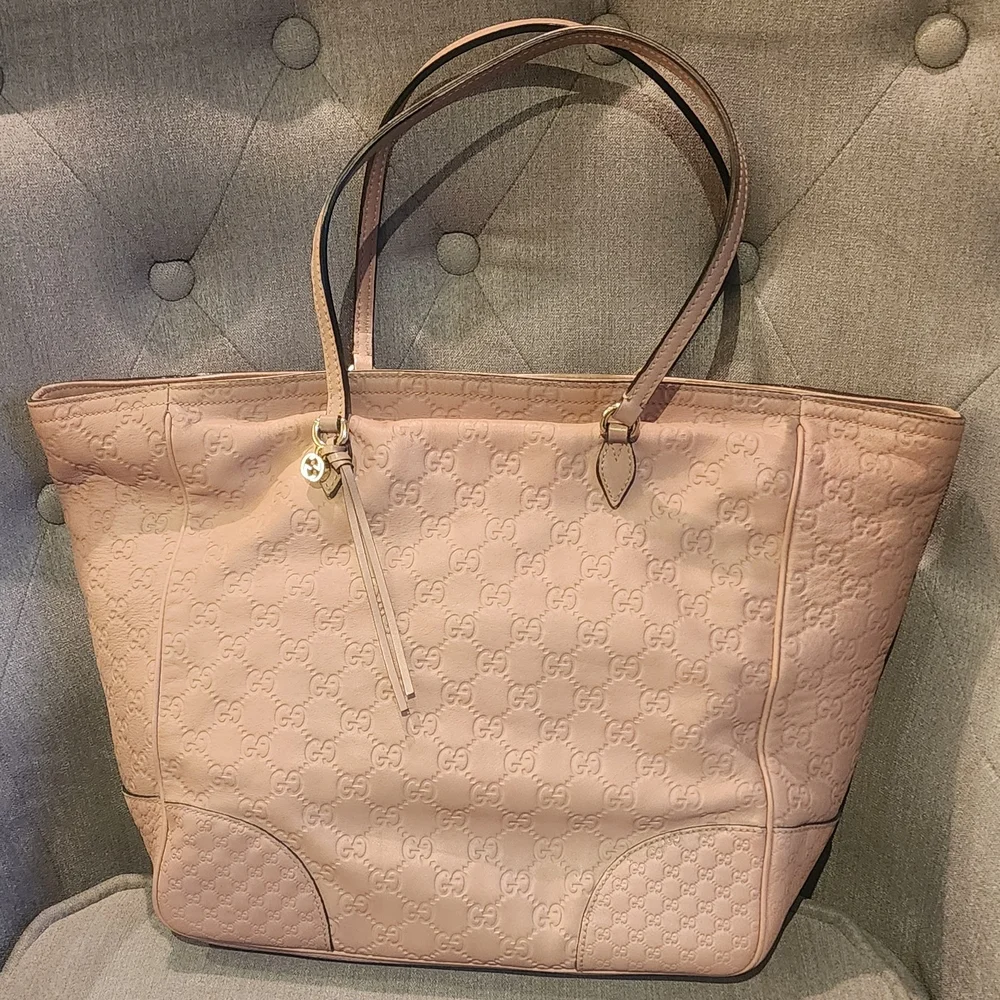 Gucci Blush Pink Embossed Tote - Picture 1 of 16